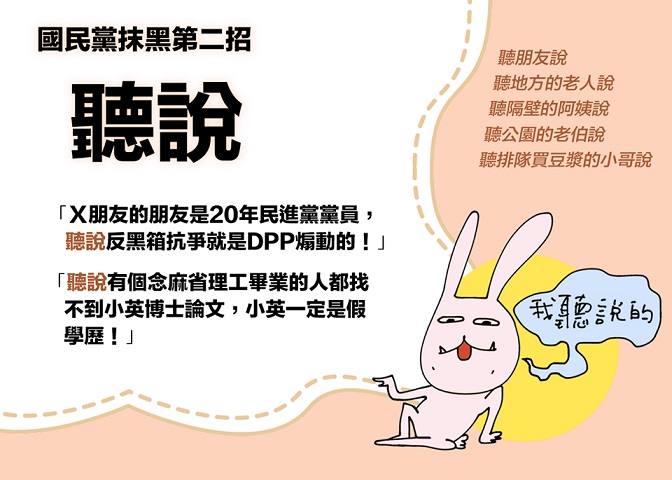 國民黨抹黑第二招：聽說