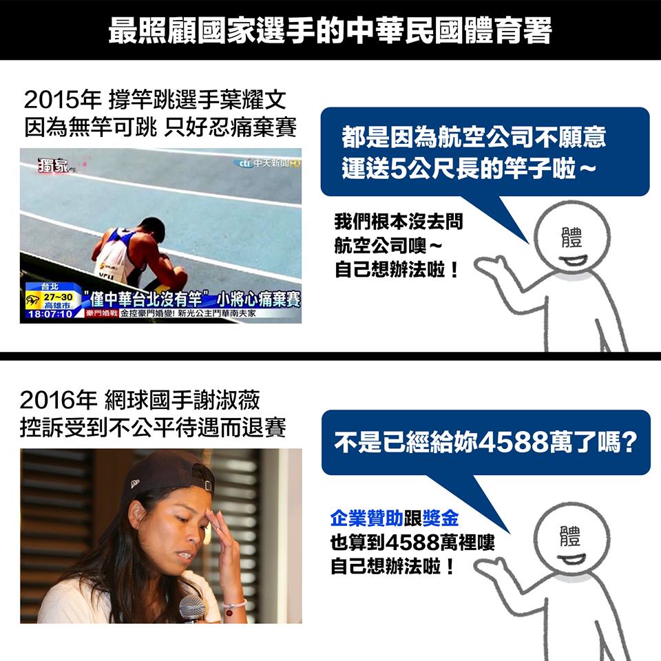 最照顧選手的中華民國體育署？